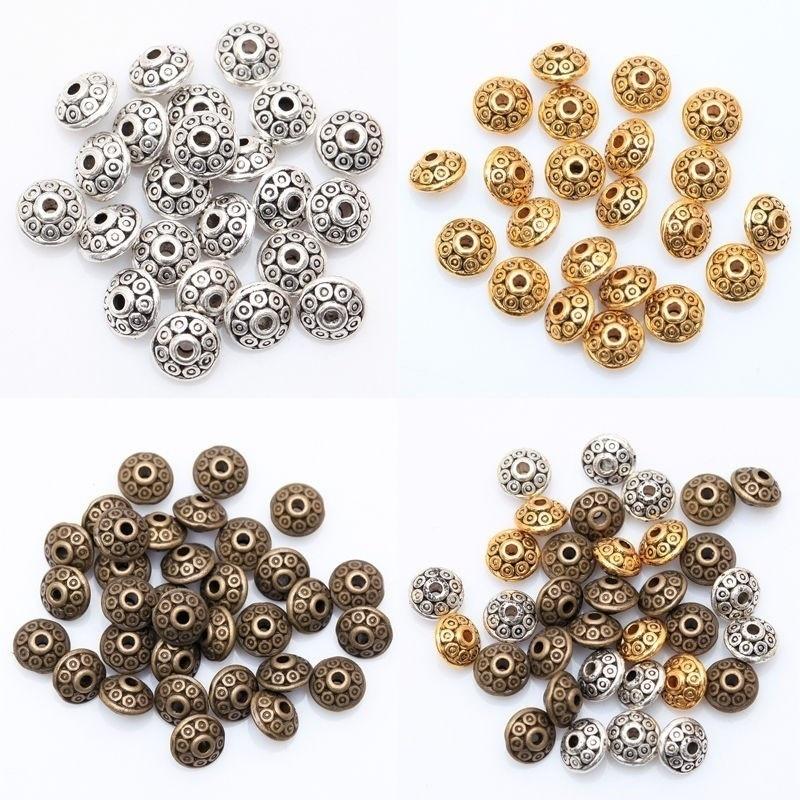 Тибетские серебряные шармы 7x4мм, 100 штук