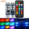 2pcs T10 W5W Remote Control RGB Led Bulb 12V Reading Car Parking Day Lamps License Plates Lamp Dome Turn Signal Clearance Light