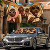 Luxurious Fashion Poodle Teddy Sun Visor Universal Car Windshield Sunshade - Foldable UV Block for Heat Insulation Lightweight