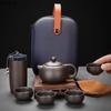 Purple Clay Travel Tea Set Outdoor Portable Kung Fu Tea Set Teas Infuser Teapot Teacup Filter Teas Brewing Utensils Teaware Sets