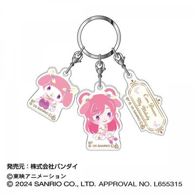 Sanrio Да PreCure 5 Gogo X Персонажи Sanrio Тройной акриловый брелок 01 Кюа Дрим X Май Мелоди