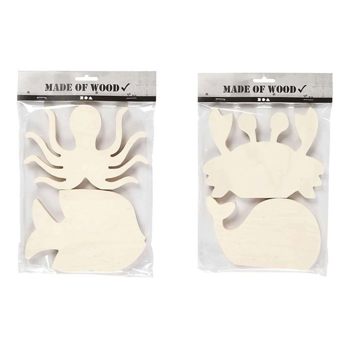 Animaux marins en bois à décorer 16 cm