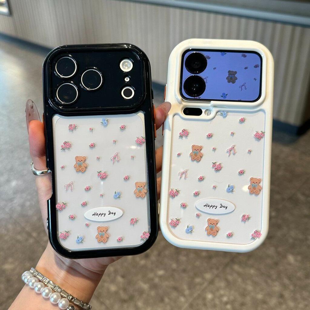 Fresh floral bear is suitable for Apple promax cream mobile phone case cute/cartoon anti-drop/