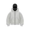 Unisex Balaclava Hoodie Warm Loose Hooded Jacket Zip-up Casual Jacket with Face Mask for Autumn Winter Outdoor Sports Street Wear