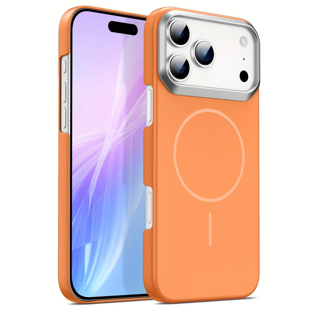 Металлический Чехол для Телефона с Магнитом и Камерой для For Iphone 17 13 14 1Plus 16 16 Pro Max 17Air Беспроводная Зарядка Для Чехол