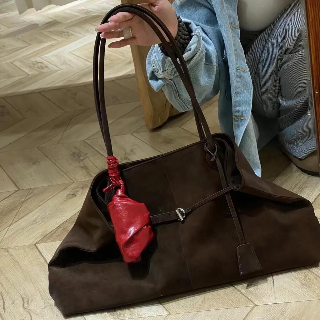 Сумки из матовой искусственной замши для женщин, роскошные дизайнерские сумки, винтажные сумки-ведра через плечо, большой емкости, новые