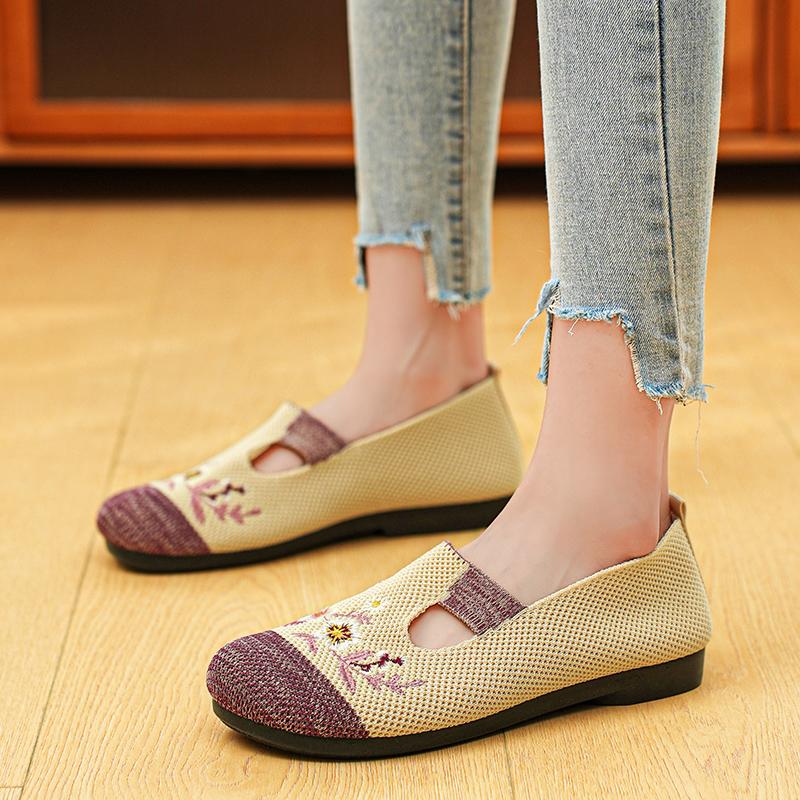 Женские туфли на плоской подошве, складные лоферы без шнуровки, женские туфли на одинарной платформе с квадратным носком, модная повседневная обувь для мам для мам, женская обувь