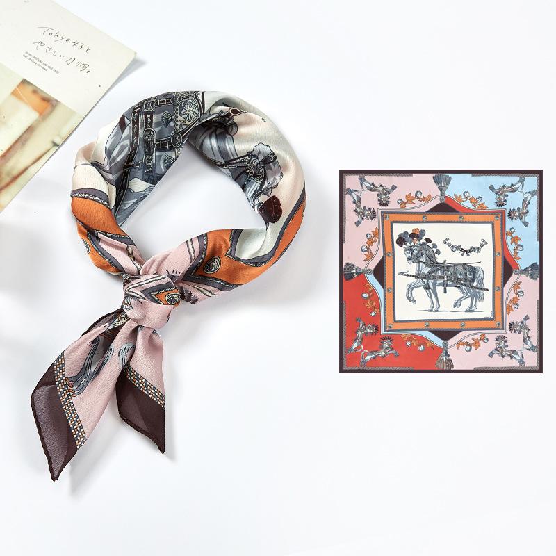 Маленький квадратный шарф, женский весенний новый шелковый атласный шелковый шарф с принтом, шаль на шею, подарок, мода