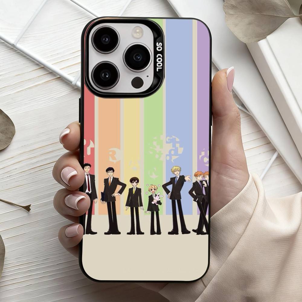 Чехол для телефона Ouran High School Host Club для iPhone 17, 16, 15, 14, 13, 12, 11 Plus, Pro Max Конфетный Посеребренный Внутренний Чехол