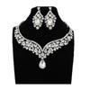 Свадебные украшения для невесты, комплект из двух предметов, изысканное ожерелье и серьги со стразами, вечерние аксессуары для торжественного платья, ожерелье