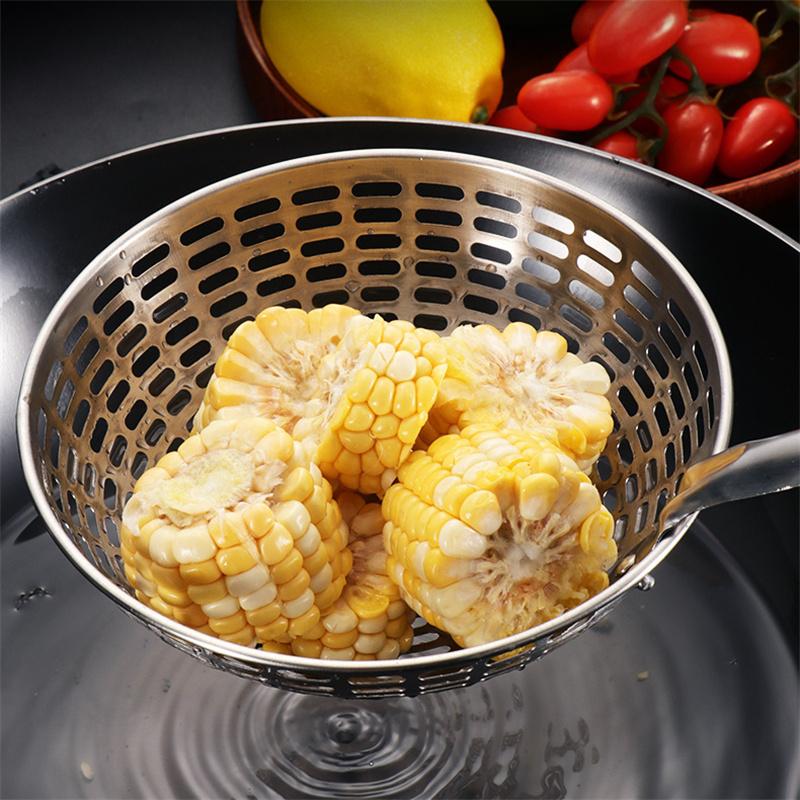 Дуршлаг из нержавеющей стали, сетчатый дуршлаг для жарки в масле, совок для приготовления лапши, сито, кухонный фильтр для еды, ложка, кухонные принадлежности