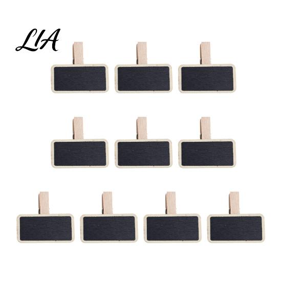 Mini Chalkboard Signs with Clips 10PCS Blackboard Clips/Signs Wooden Stands, Reusable Small Tags for Gifts Signs, Log Style Display Clip Florist Shop