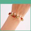 Fruit Jewelry Cherry Strawberry Heart Alloy Bracelet For Women Gift