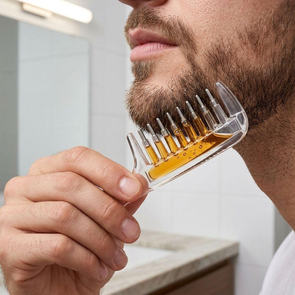 Anti-Frizz Scalp Liquid Applicator Comb Built-In Liquid Reservoir Hair Growth Comb Men's Beard