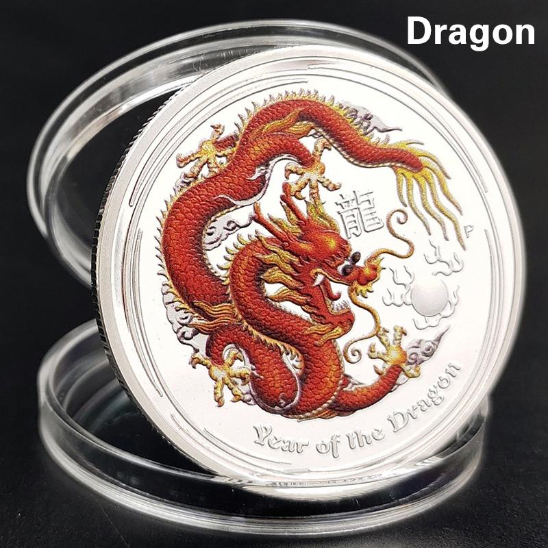 12 стилей коллекции знаков зодиака Памятные монеты Рельефные монеты Животные Раскрашенные копии Поделки AVE