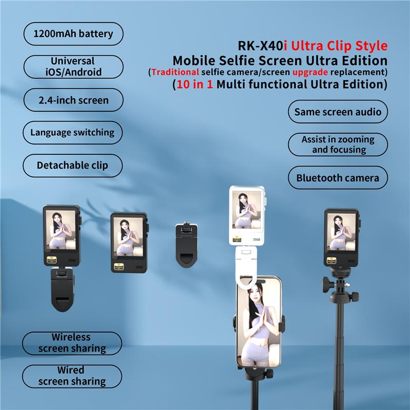 Smartphone Wireless Magnetic Monitor Screens Device Rear Camera Selfie for Phone Vlog Live Stream Video Recording Screen Phone