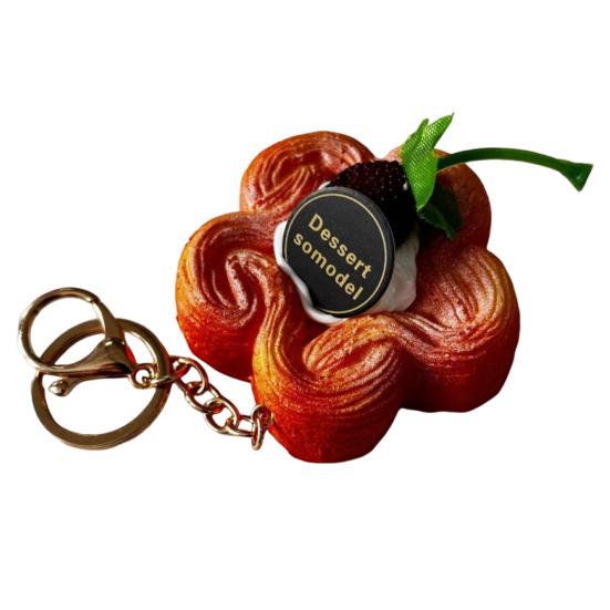 Simulated Food Squeeze Toy Keychain Stress Relief Bread Dessert Key Ring