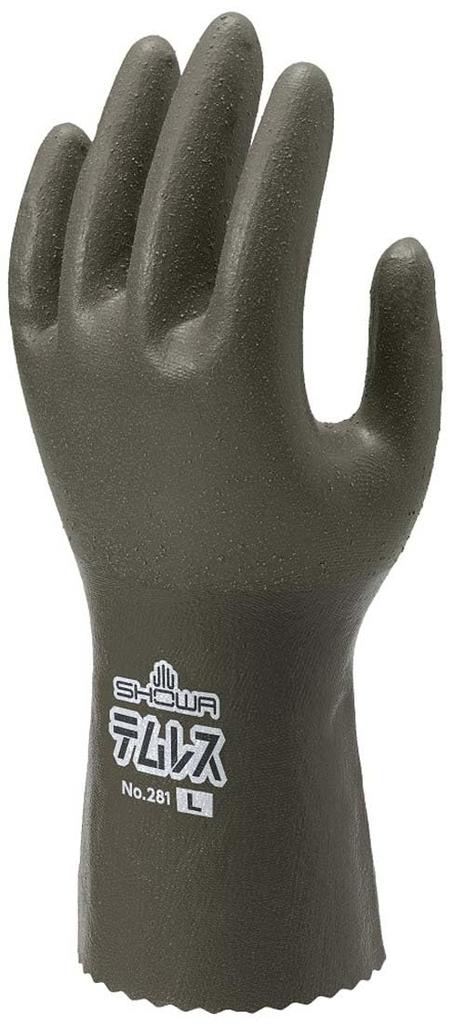 Showa Gloves Temres Breathable Waterproof Work Olive 1 Pair x 2 and 281 Gloves, Medium, Green, Pack, Lightweight, Soft, Moisture-Resistant, No.