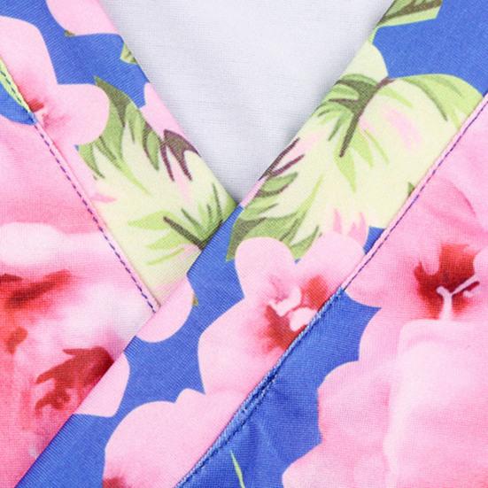 Летнее женское платье с глубоким V-образным вырезом и длинным рукавом с цветочным принтом, большим подолом, на шнуровке, с высокой талией, весеннее вечернее платье для выпускного банкета, макси-платья