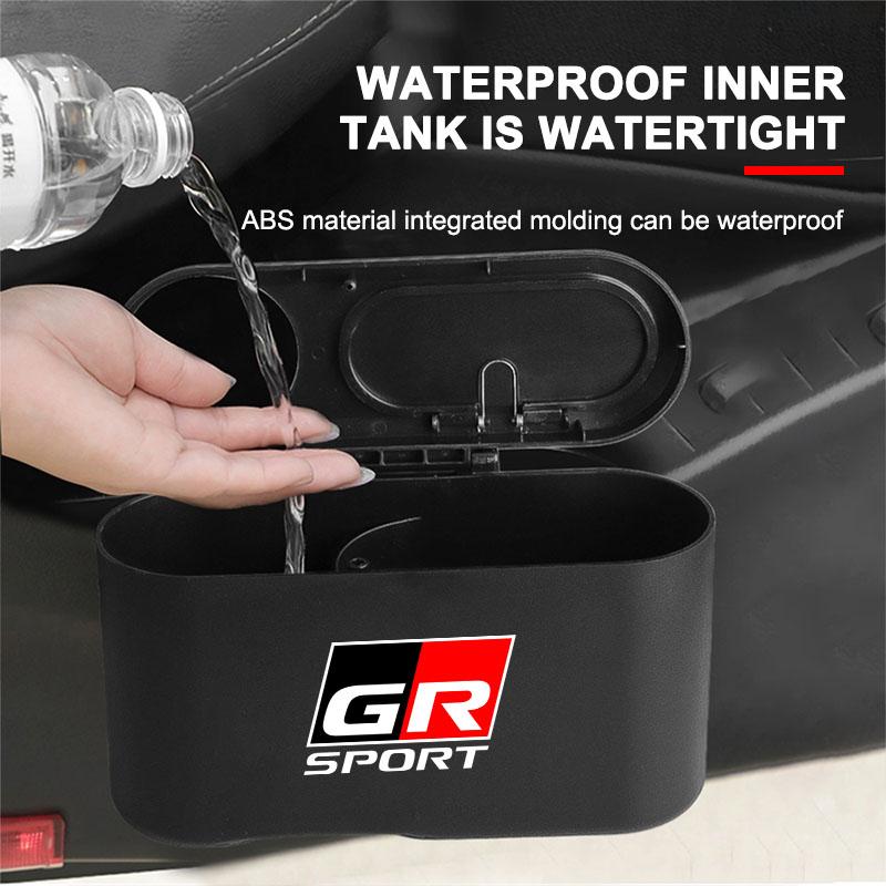 Hanging Car Trash Can Auto Emblem Garbage Box Accessories for Toyota Trd Corolla Yaris Aygo Prius CHR Camry Auris Avensis Land