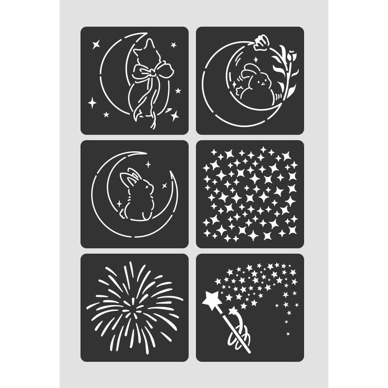 6 шт./набор цветочных трафаретов-бабочек для настенного скрапбукинга, небольшой креативный дизайн, декор своими руками, трафареты для живописи и декора