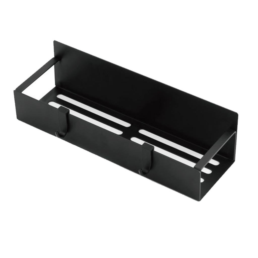 Магнитная полка для специй на холодильник с крючком, подвесная подставка для приправ, для хранения на кухне, черная