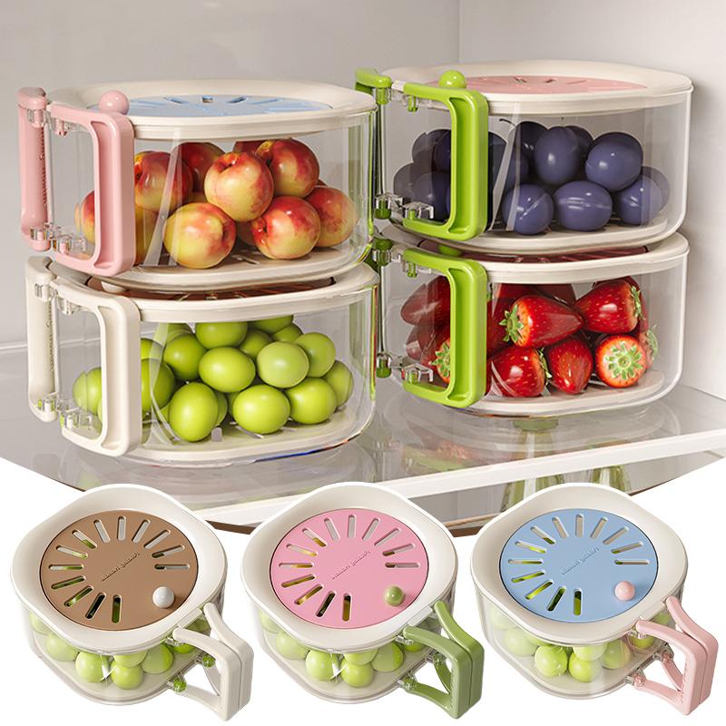 2-in-1 Double Layer Drain Basket Fruit Drainer Container Household Removable Kitchen Food Residue Filter Kitchen Tools New