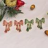 Festive Red & Green Glitter Bow Earrings for Women
