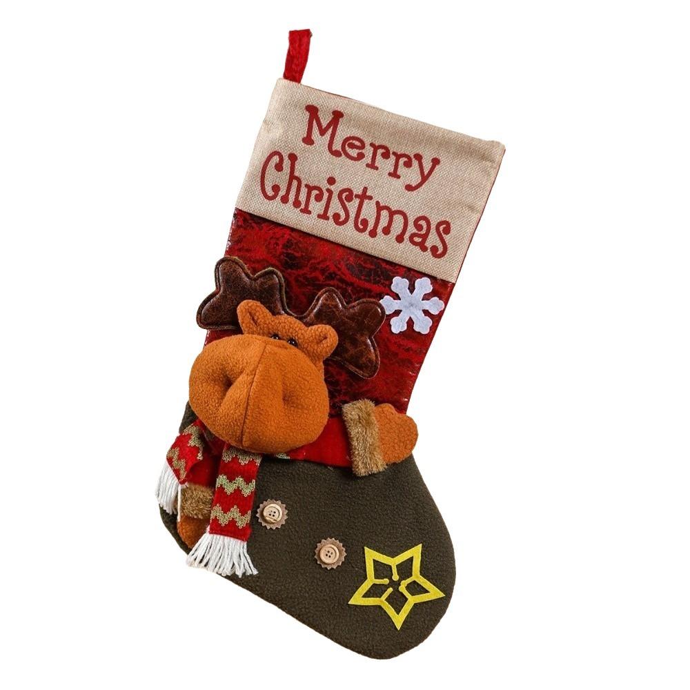 Snowman Christmas Tree Stockings Cartoon Santa Claus Hanging Bag Christmas Gifts Bag Children