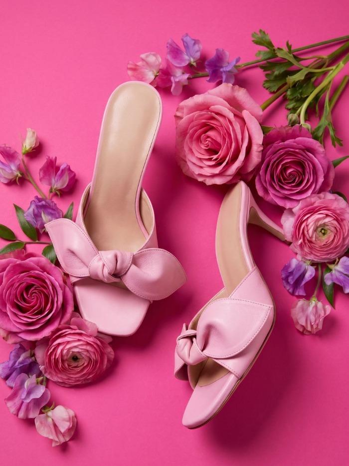 In The Balcony Nira Ribbon Detail French Mule Slipper Heels