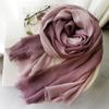 Foreign Trade Cotton Linen Scarf, Women's Autumn and Winter Gradient Color Blocked Japanese and Korean Ladylike Forest Women's Bamboo Yarn Shawl