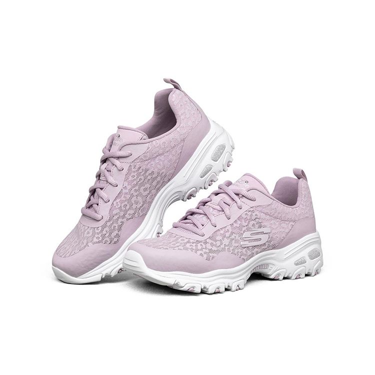 Skechers DLites 1.0 Сетчатые Удобные Амортизирующие Дышащие Низкие Папины Кроссовки Женские Кроссовки Лавандовые 896002-LAV