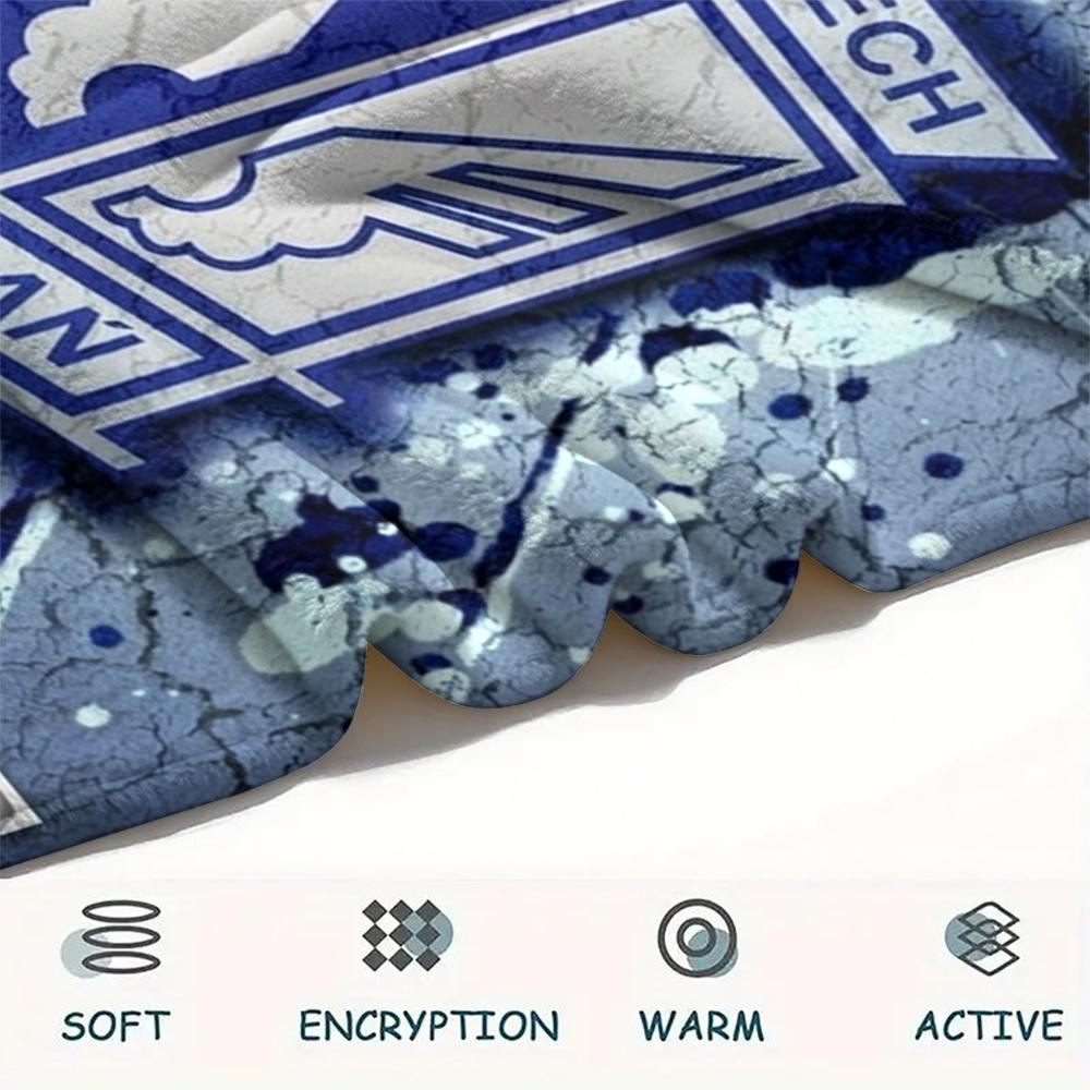 1PC Custom Name Kks Lech Poznan Patterned Flannel Blanket Suitable For All Seasons for Home Decor Warmth and Comfort Gifts Holiday Present_xia