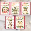 10PCS Cute Cartoon Christmas Greeting Cards Set with Envelopes, Large Size Hand-drawn Xmas Cards for Holiday Wishes & Gifts
