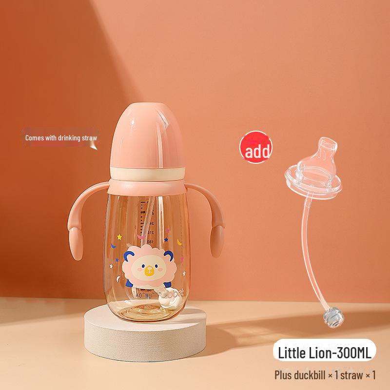 Стакан для воды Babixiang PPSU широкого калибра для детей 1-3 лет, с мультяшным дизайном, с двойной ручкой, с защитой от падения