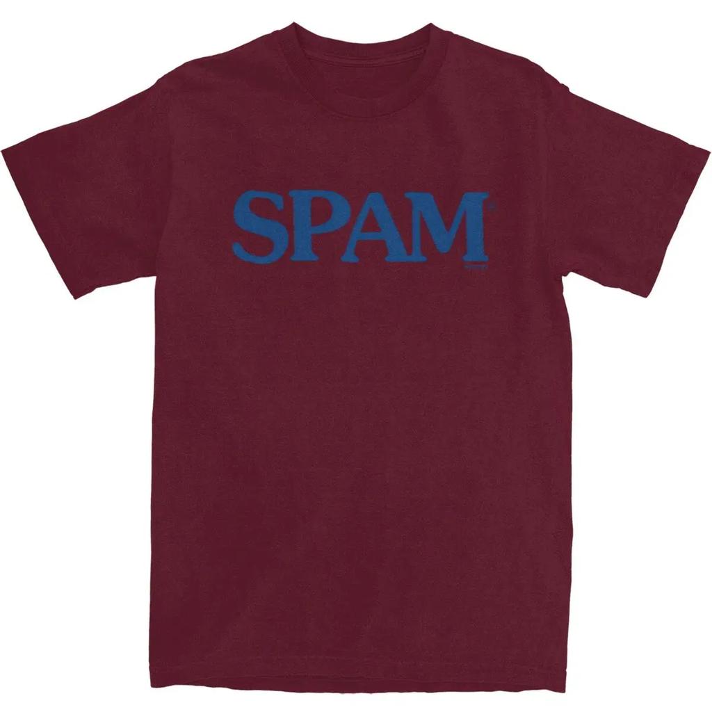 Мужская футболка синяя с принтом Spam Футболки Харадзюку Почтовый ящик Логотип Летние футболки Классические с принтом 100% хлопок Топы Идея для подарка