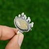 Natural Golden Rutile Gemstone 925 Silver Promise Adjustable Ring For Women