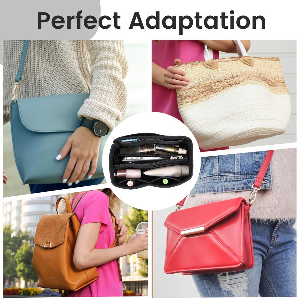 Вставка-органайзер для сумки из фетра, модная фетровая косметичка с несколькими отделениями, портативная вставка-органайзер для сумочки