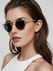 Fashion Sunglasses Retro Women's Glasses Metal Cat Eye Sunglasses Polygonal Personality Trendy Sunglasses 12