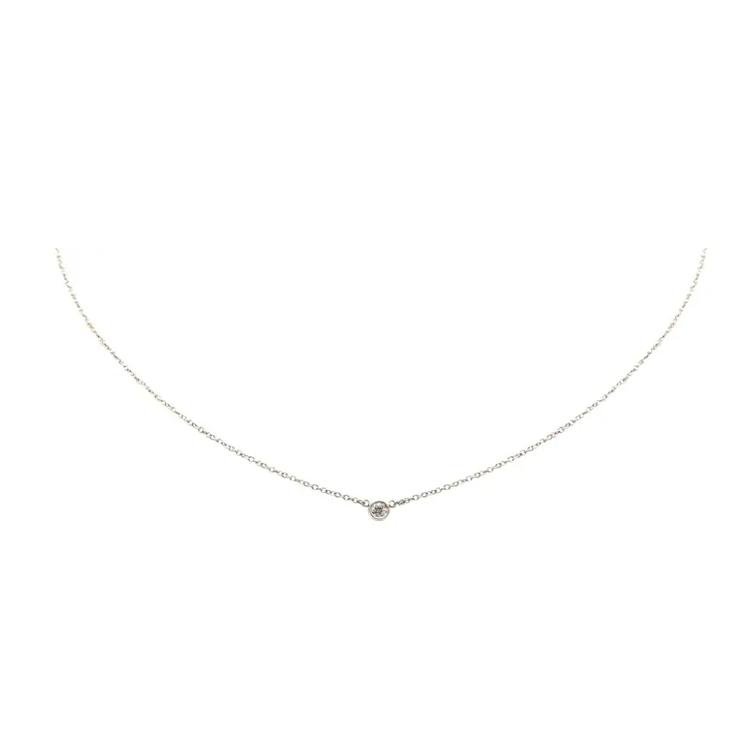 Tiffany & Co. Logo Engraved Silver Diamond Necklace Women necklace RW5MI1UZ7P0KSVAF
