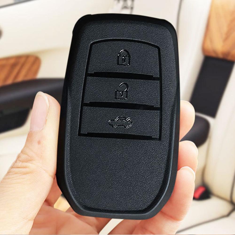 Чехол-держатель для автомобильного ключа из ТПУ для Toyota Yaris Rav4 2021 Hilux 2024 CHR Revo Auris Innova 2/3 Кнопки Брелок-аксессуар