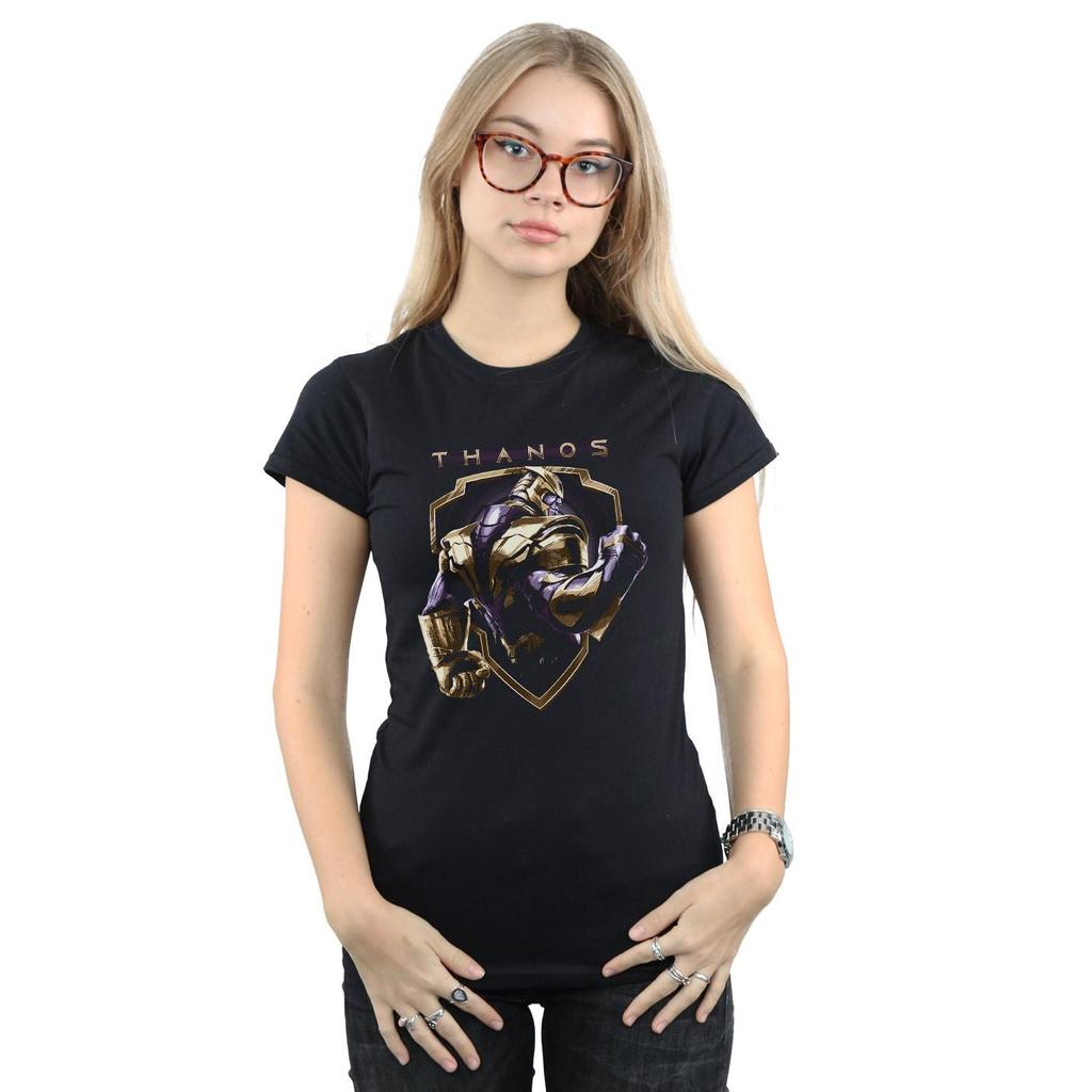 Marvel Womens/Ladies Avengers Endgame Thanos Shield Cotton T-Shirt