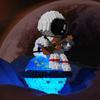 Astronaut City Building Blocks With Led Light Confession Balloon Whale Astronaut Mini Diamond Bricks Toys For Childrens Gift