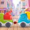 Игрушечный паровоз на батарейках для детей, поезд на рельсах, игрушка для мальчиков и девочек, подарок, паровой вагон с музыкой и светом, мини-коллекция строительных машин