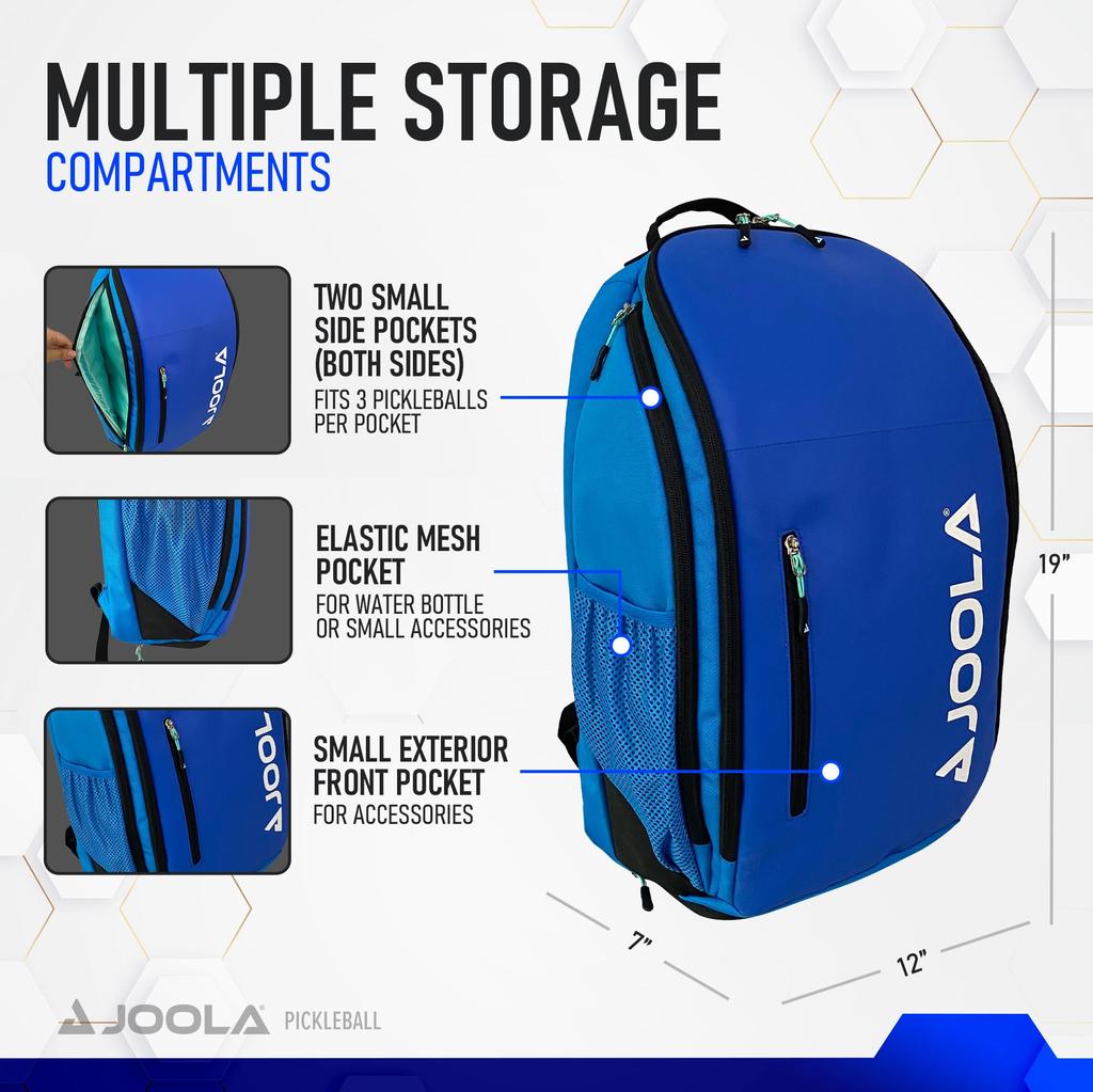 JOOLA Table Tennis Backpack, Multifunctional, for Expeditions, Training Camps, Club Activities, and Travel, Vision II Blue (012) TGRSA001