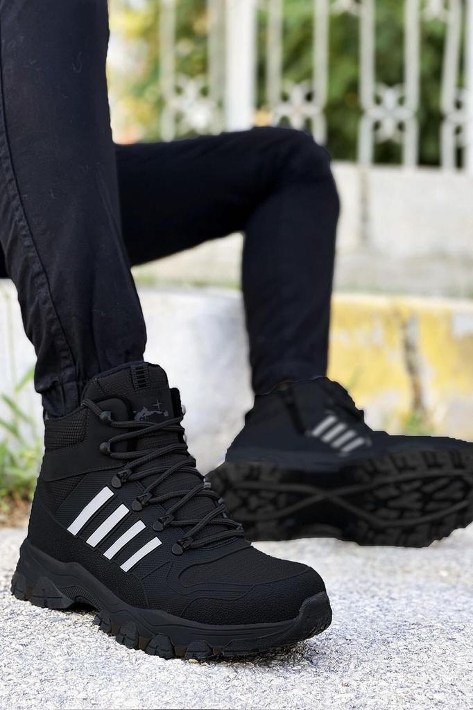 Men's Fashion Suede Flat Heeled Booties Bootie Black Red Striped Rubber Unisex Trekking Boots Shoes