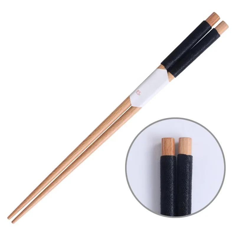 Handmade Japanese Natural Chestnut Wood Sushi Chopsticks Set Value Gift Sushi Chinese Food Tie Line