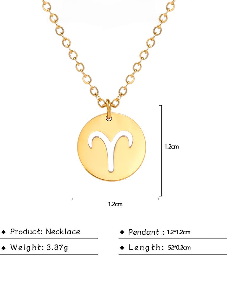 Ожерелья из нержавеющей стали со знаком зодиака, 12 колье-подвески в виде созвездия, Овен, Весы, Лев, колье, подарок на день рождения