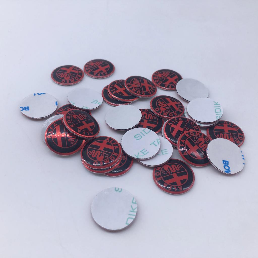 For Alfa Romeo 2026 Hot Sticker 10pcs 11mm 14mm 15mm Car Key new Black green gold red silver clover Emblem Stickers ForAlfa Rome