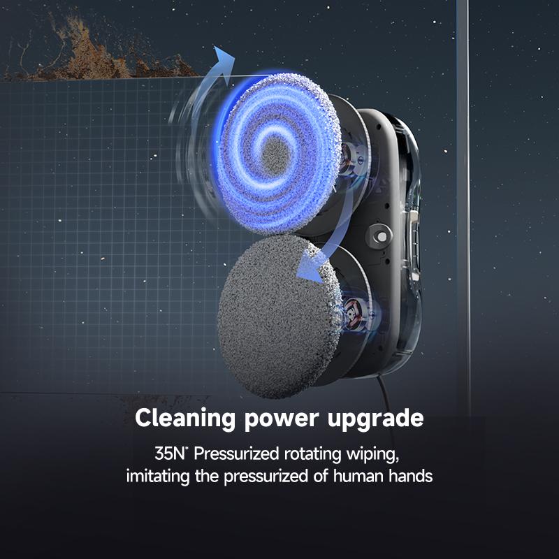 Upgraded Version Storage Box Variable Frequency Suction Belt Safety Rope Intelligent Electric Window Cleaning Robot